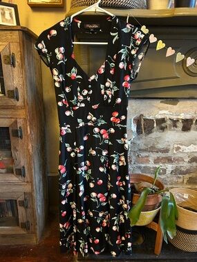 Trashy Diva Black Cherry Print Midi Dress